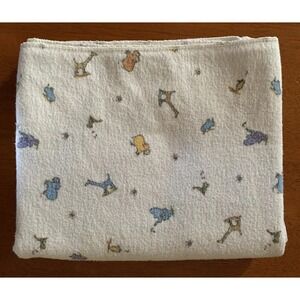 Carter's JOHN‎ LENNON Flannel Receiving baby Crib Blanket White Animal Toss